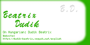 beatrix dudik business card